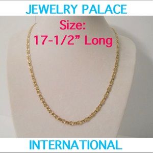 🆕14K Gold Filled Dapped Figaro Unisex Necklace.